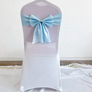 Elegante satén boda fiesta silla cubierta fajas