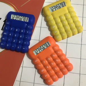 Silicone Calculator 8 Digits Battery Powered Yellow Color Business Gift Use - Product Image 1