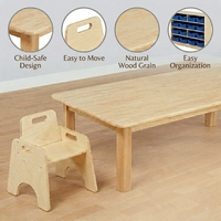 Ensemble de meubles Montessori pour enfants d'âge préscolaire, table en contreplaqué de bouleau et chaise Me-Do-It pour salle de classe de maternelle, équipement pour garderie