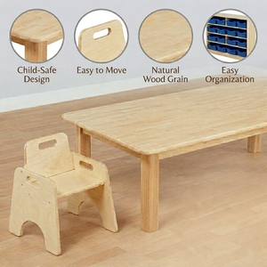 Ensemble de meubles Montessori pour enfants d'âge préscolaire, table en contreplaqué de bouleau et chaise <span class=keywords><strong>Me</strong></span>-Do-It pour salle de classe de maternelle, équipement pour garderie - Product Image 3