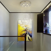 Lustre de salon duplex villa lustre creux rotatif escalier circulaire lampe en cristal