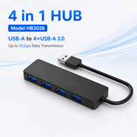 Hub USB 3.0 de 4 Puertos al por Mayor, Chip GL3510, Ultra Delgado, 5Gbps, Alta Velocidad, Adaptador de Extensión Multi USB para Laptop y PC
