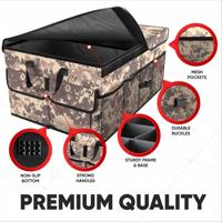 Organisateur de coffre de voiture extensible haut de gamme, grande boîte de rangement pour coffre avec séparateurs et couvercle, organisateur de rangement antidérapant