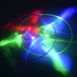 Wholesale 25CM Three <b>Lights</b> LED Flying Saucer Children's Plastic <b>Light</b>-<b>Up</b> <b>Toys</b> - Product Image 2