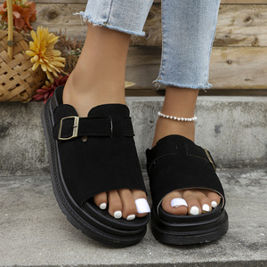 QLFashion transfrontalière grande taille plate-forme pantoufles femmes 2025 été nouveau Birkenstocks rétro sandales Fashion916 - Product Image 4