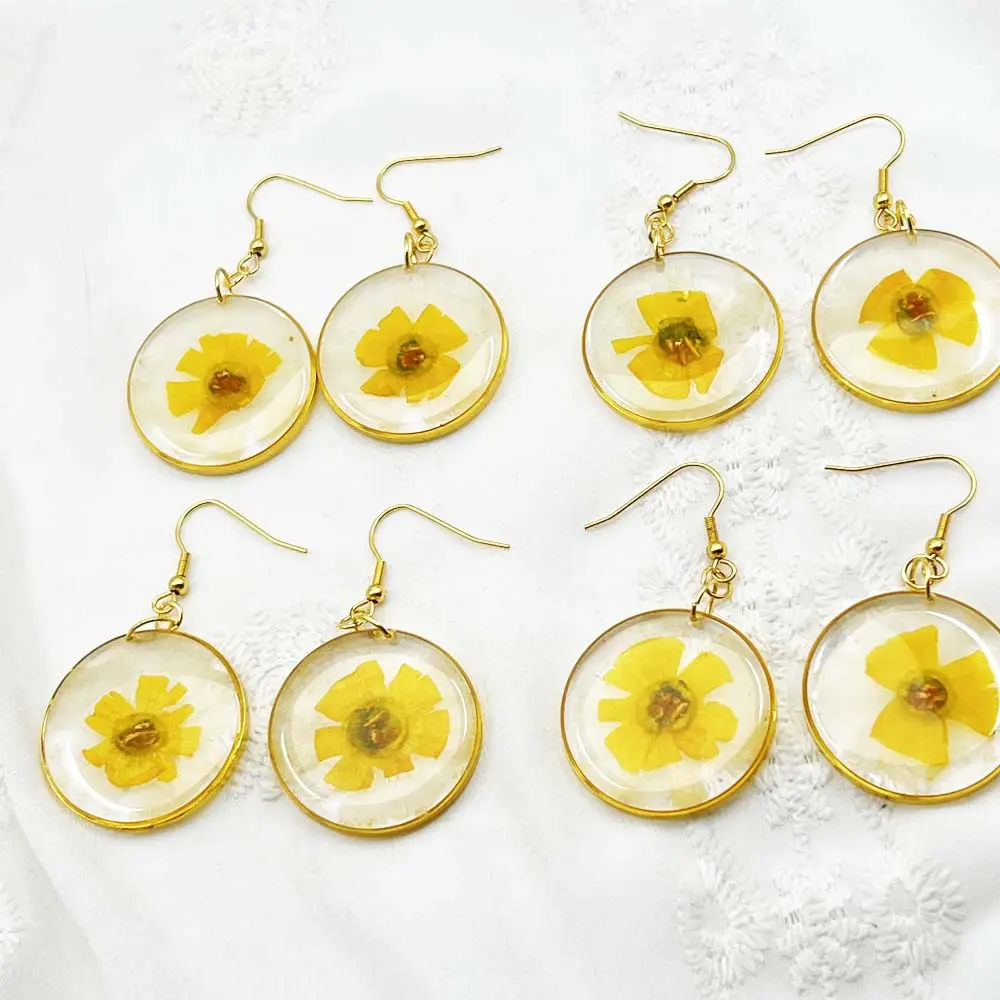 Handmade Popular Sterling Jewelry Narcissus FasHion able Women Accessories Factory Resin Earrings