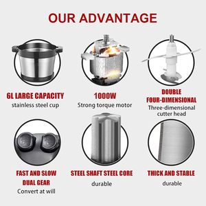 Hot Sale Factory Price Stainless Steel Yam Pounding Machine Big Meat <b>Grinder</b> Electric Yam Pounder 6L 10L 12l Meat Chopper - Product Image 2