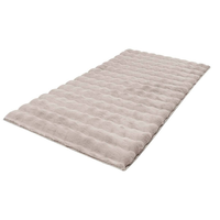 Tapis shaggy moderne Havana Cream, 35 mm, lavable, doux, effet fourrure de lapin, antidérapant, avec envers en coton, pour la maison, en polyester