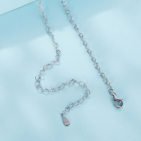 Usine en gros 925 en argent Sterling à la mode en forme de coeur basique chaîne lien homard fermoir collier réglable pour les femmes SCA026