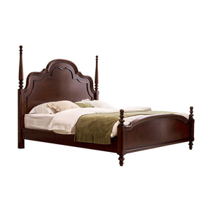 High End Retro Solid Wood Bed French Anna Style King Size 1.8m Double <b>Poster</b> Bed Hand Carved Mahogany Bedroom Furniture - Product Image 5