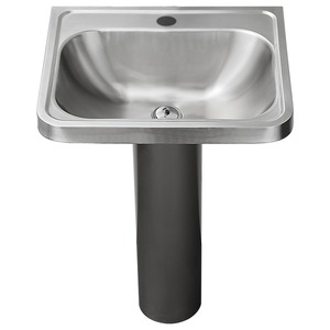 Lavabo sur pied en acier inoxydable 304, finition brossée, lavabo moderne pour balcon - Product Image 3