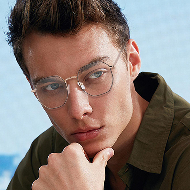 Stainless Steel High Quality Material Metal Geometric Eyeglasses Frames for Unisex Women Men