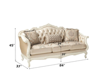 Viktorianisches Design Hotel Villa Wohnzimmer Ecksofa Roségold & Perlweiß Leder Luxus Europäisches Sofa-Set Italien Design