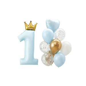 Hstyle First <strong>Birthday</strong> Party 1st Baby Girl <strong>Decorations</strong> 40inch <strong>Princess</strong> Crown One Balloon Baby First One Year Anniversary Supplies - Product Image 1