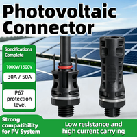 Conectores Solares Impermeables IP67 MC4 Macho Hembra 1000V 1500V 30A con Contacto de Cobre para Panel Solar y Cable de PC para Sistema Solar