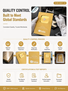 Trofeo de Metal Personalizado, Medalla, Placa, el Regalo Más Genial con Botón de Reproducción, Premios de YouTube en Plata y Oro, Regalos de Bienvenida al por Mayor - Product Image 6