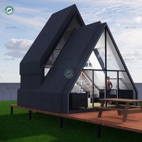 Chalet de 30 m² au design unique avec lit mezzanine, cabane préfabriquée dans les bois, maison en A-frame en Espagne