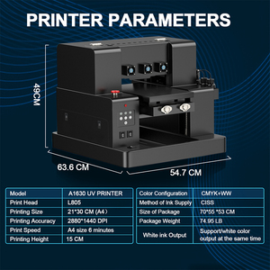 Imprimante UV à plat automatique avec encre de 2500 ml pour bouteilles, coques de téléphone, TPU/PVC/métal/bois - 1440x1440 dpi - Product Image 4