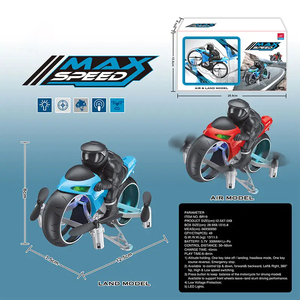 Motocicleta Voladora de Control Remoto Eléctrica por <span class=keywords><strong>Radio</strong></span> <span class=keywords><strong>RC</strong></span> 2.4G, Avión Acrobático Terrestre y Aéreo con Luces de Colores para Niños, Juguetes, Regalos, Plástico - Product Image 2