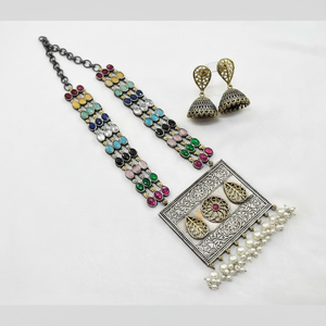 Ensemble de colliers longs en pierre Pota plaquée 2 tons Ensembles de bijoux de mode - Product Image 2