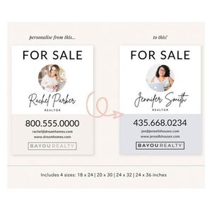 Letrero de Jardín Personalizado con Logotipo para Inmobiliarias, Plantilla de Letrero Publicitario para Jardín, Impresión Digital, Letrero de Jardín para Agentes Inmobiliarios - Product Image 6