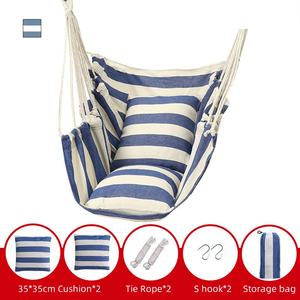 เก้าอี้เปลผ้าแคนวาสแบบพกพาพร้อมหมอนสำหรับชิงช้าแขวนในร่มและกลางแจ้งสำหรับผู้ใหญ่ - Product Image 2