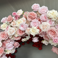 Arche de mariage florale artificielle rose et blanche en forme de coeur décoration de cérémonie de douche nuptiale produit en vrac
