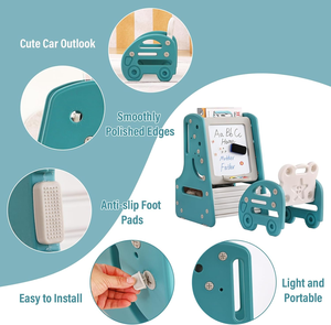 OEM ODM Multifunktionale Kinder-Malstaffelei Baby-Zeichentisch-Stuhl-Set mit Tafel und Whiteboard Stuhl Schreibtisch Spielzeug-Aufbewahrung - Product Image 6