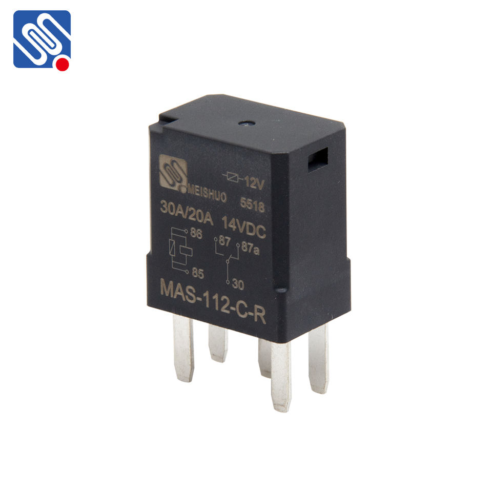 Meishuo MAS-112-C-R 12V 30A Miniature Auto Relay 5pin Electromagnetic Relay for German Cars & Motorcycles Sealed Protection