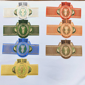 Customized Logo CMYK Print Wrap Around Cigar Bands <strong>Texture</strong> <strong>Paper</strong> 7 <strong>Types</strong> Gold Foil Embossed Cigar Rings Without Glue - Product Image 5