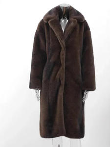 Abrigo Largo de Piel Sintética para <span class=keywords><strong>Mujer</strong></span>, Nuevo Modelo 2025, Chaqueta de Invierno Cálida, Venta al por Mayor, Talla Grande, Elegante, Personalizable OEM - Product Image 2