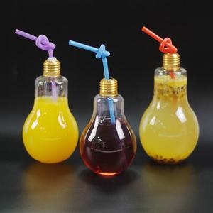 Bocaux d'ampoule avec logo personnalisé Bocaux à bonbons en plastique transparent Vase à ampoule Ornements de Noël Conteneurs de stockage d'ampoule avec couvercles - Product Image 5