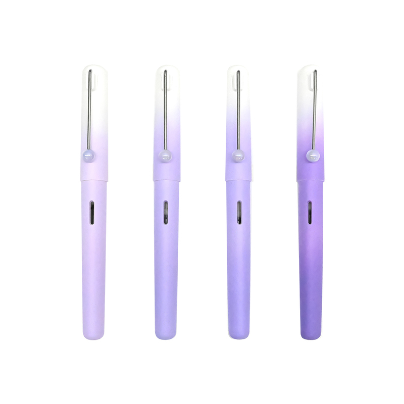 12pcs Purple Metal Fountain Pens Set