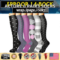 Chaussettes de compression pour hommes et femmes |   Poignée antidérapante tricotée à motif uni, épaisseur standard |   Yoga, course à pied, fitness, diplômé