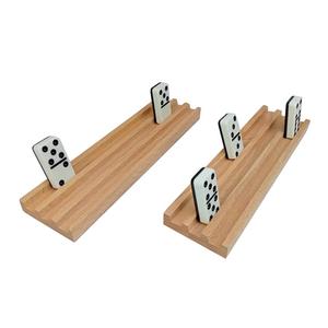 Supports Domino de 25.5cm Supports de plateaux en <span class=keywords><strong>bois</strong></span> de hêtre Domino de qualité supérieure pour pied de poulet Train mexicain et jeux Domino Letter Pine Batten - Product Image 5