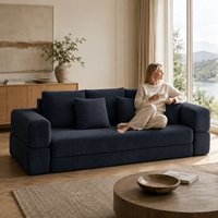 Canapé-lit compressé sans structure, en mousse, personnalisable OEM/ODM, grand canapé en tissu, fabricant