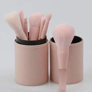 Nuevo Cute Mini Peach <span class=keywords><strong>Pink</strong></span> Makeup Brush <span class=keywords><strong>Brochas</strong></span> De Maquillaje 7pcs10pcs Portable Travel Makeup Brush Set - Product Image 6