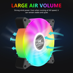 Snowman 120mm argb PC trường hợp Fan cao luồng không khí PWM thông minh Sync địa chỉ RGB LED cho chơi game máy tính để bàn Cooler 4pin kết nối đóng hộp - Product Image 4