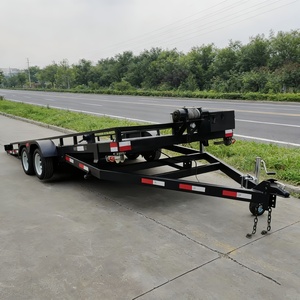 <span class=keywords><strong>Remorque</strong></span> à plateau plat à double essieu robuste avec treuil électrique pour le transport de véhicules, d'ATV et d'équipements - Product Image 4