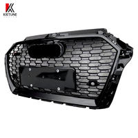 Calandre de Pare-chocs Avant à Maille Nid d'Abeille Noire Style RS3 pour Au-di A3 S3 2016-2020, Accessoires de Kit Carrosserie de Remplacement en Plastique