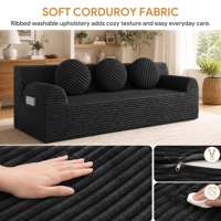 Neu Eingetroffene Schwarze Kleine Cloud-Couch 3-Sitzer Modernes Kleines Wohnzimmer 71 Zoll Breite Moderne Cloud-Couch
