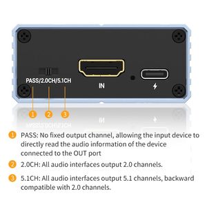 Extracteur audio HDMI 4K, adaptateur audio HDMI vers optique 5.1 S/PDIF et AUX 3,5 mm, convertisseur audio 192 kHz, prend en charge <span class=keywords><strong>PCM</strong></span> <span class=keywords><strong>Dolby</strong></span> - Product Image 5