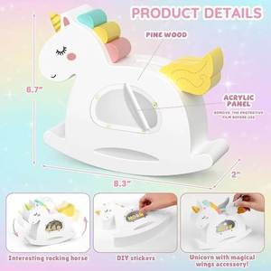 Hucha de madera con forma de unicornio y función de entrada de monedas para niños de 2 a 4 años - Product Image 4