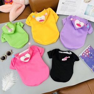 Cute Animal Hoodie For Dogs And <b>Cats</b> Polyester Fleece Sweatshirt With Leash Buckle Autumn Winter <b>Clothes</b> Pet Wear - Product Image 1