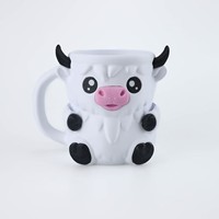 Gobelet en plastique mignon en forme de chat avec poignée, design animalier de dessin animé pour usage domestique