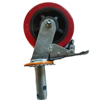 Roue de nivellage pour échafaudage de 6 pouces, vérin à vis réglable, roulettes à double verrouillage, s'adapte aux tuyaux de 35 mm, échafaudage mobile, matériau PU