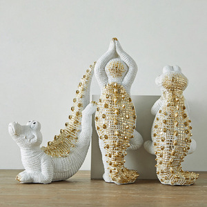 Yoga Crocodile Figurine Resin Ornament Home Decor Living Room Desktop Craft Artistic Animal Shape - Product Image 3