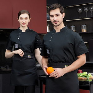 Professionele katoenen design OEM ODM hotelkeuken bakkerij keuken kok chef-kok jas uniform korte heren dames chef-kok uniform - Product Image 2
