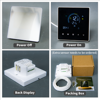 Termostato Inteligente WiFi para Habitación, Control Remoto por Aplicación Tuya, Programación Semanal de 6 Periodos, Panel Táctil, Montaje de 86 mm, Calefacción por Suelo Radiante Eléctrica para Hotel