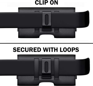 Étui de téléphone portable avec clip ceinture et porte-carte d'identité pour Apple/Samsung/HUAWEI/OPPO, compatible avec Otterbox, noir, grand format - Product Image 4